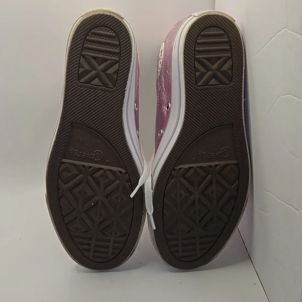 Converse AllStar Lux Mid Hidden Hi Top Wedge Heel Sneakers Metallic Fuschia Sz 9